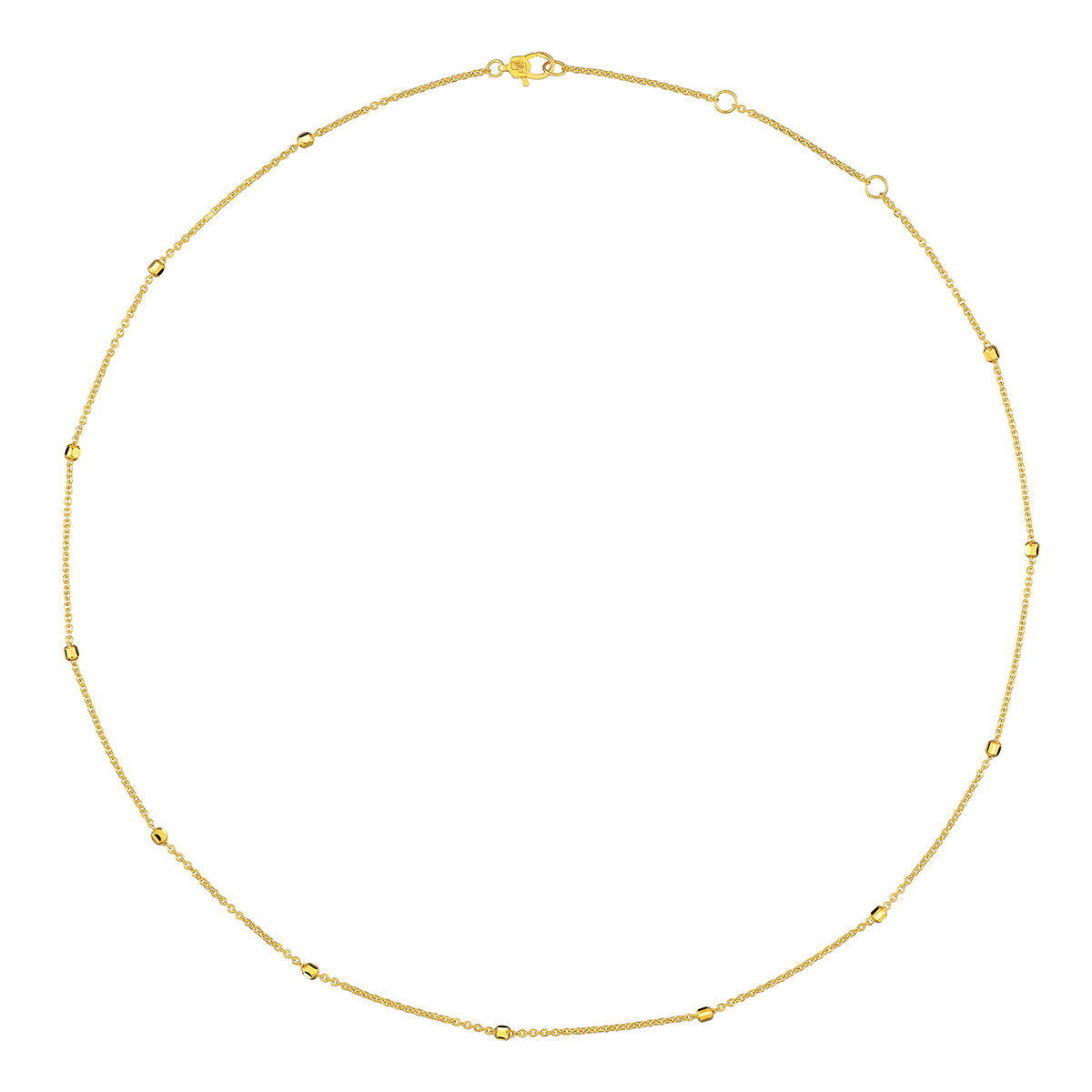 六福珠寶黃金頸鏈 - "鐳射珠素鏈"999足金頸鏈