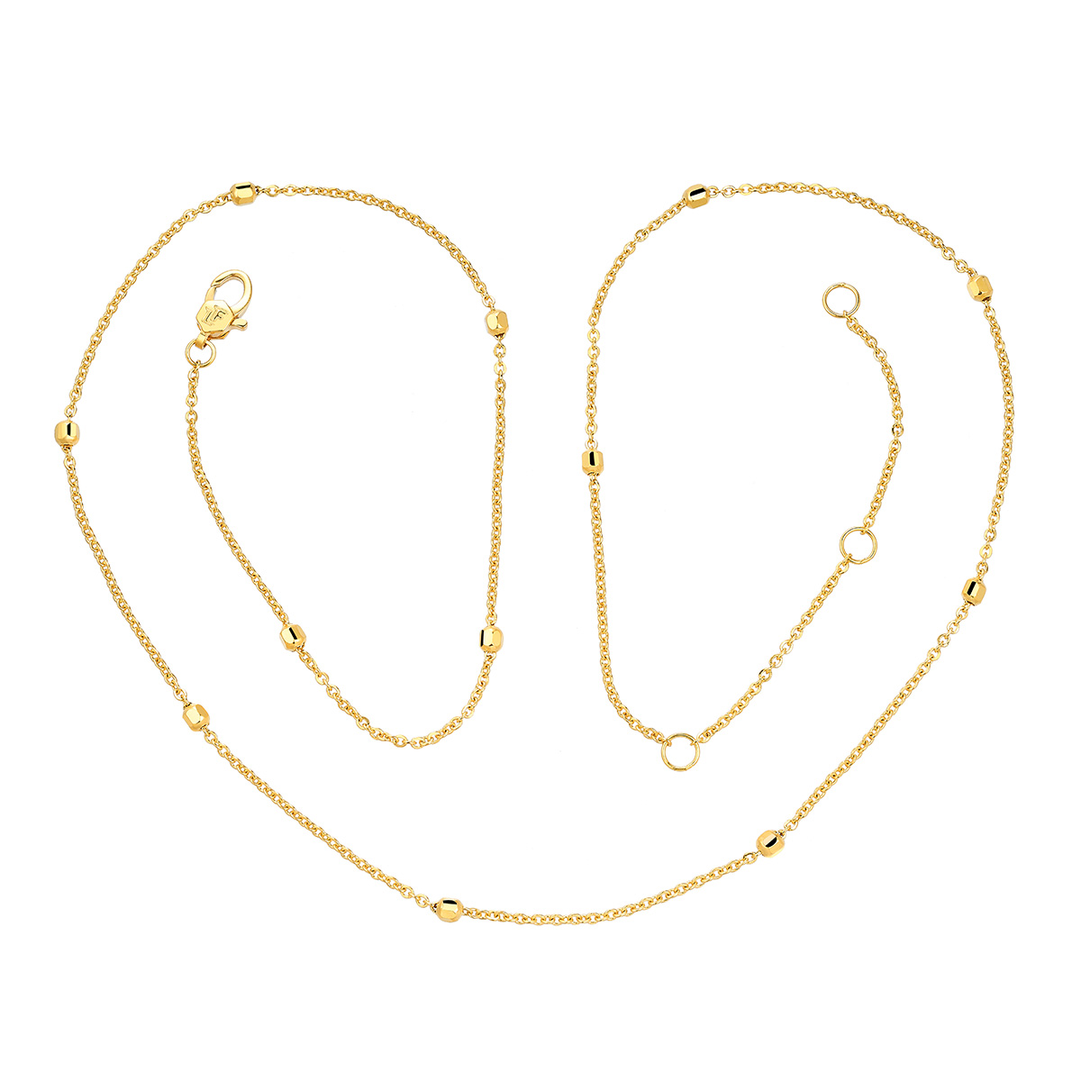 六福珠寶黃金頸鏈 - "鐳射珠素鏈"999足金頸鏈