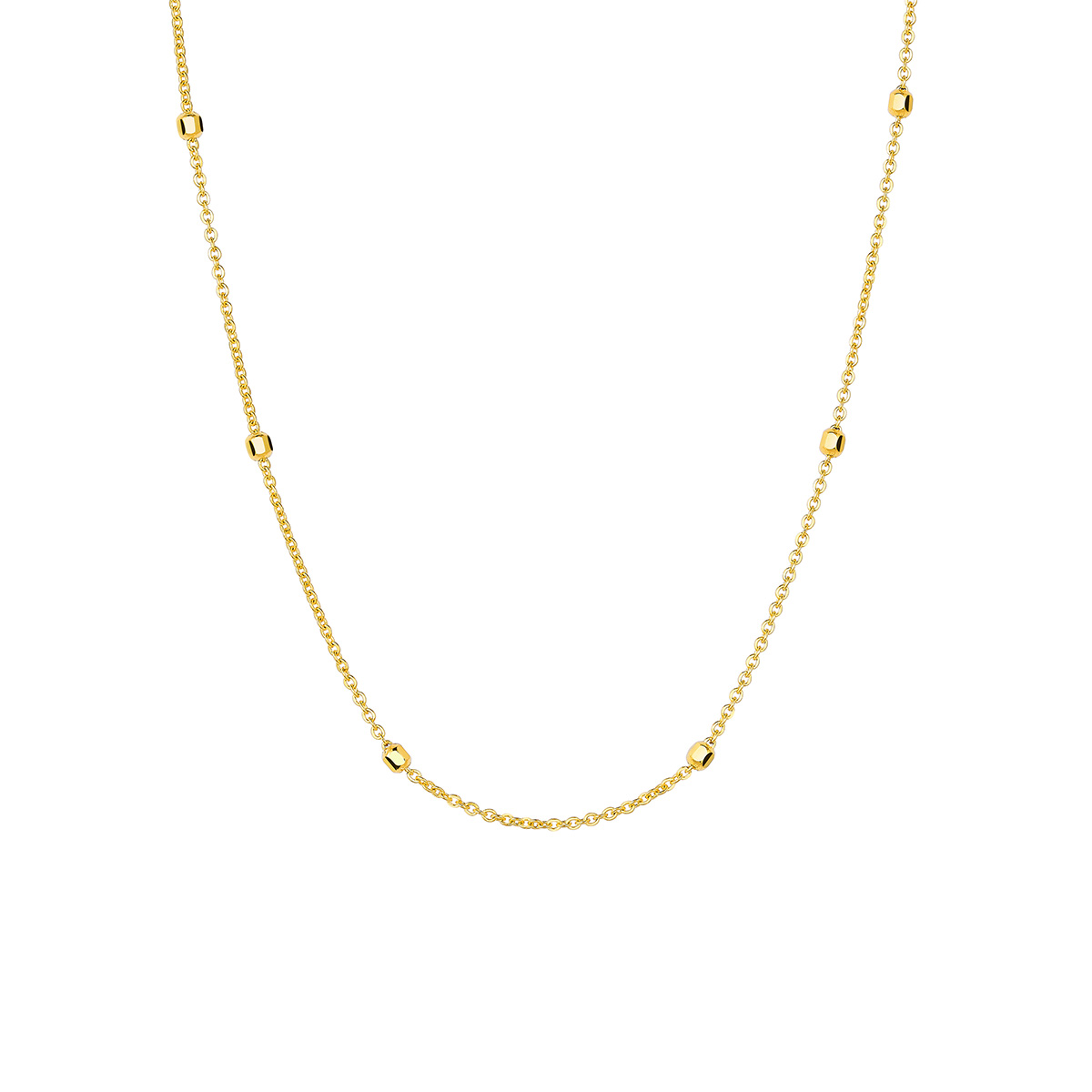 六福珠寶黃金頸鏈 - "鐳射珠素鏈"999足金頸鏈