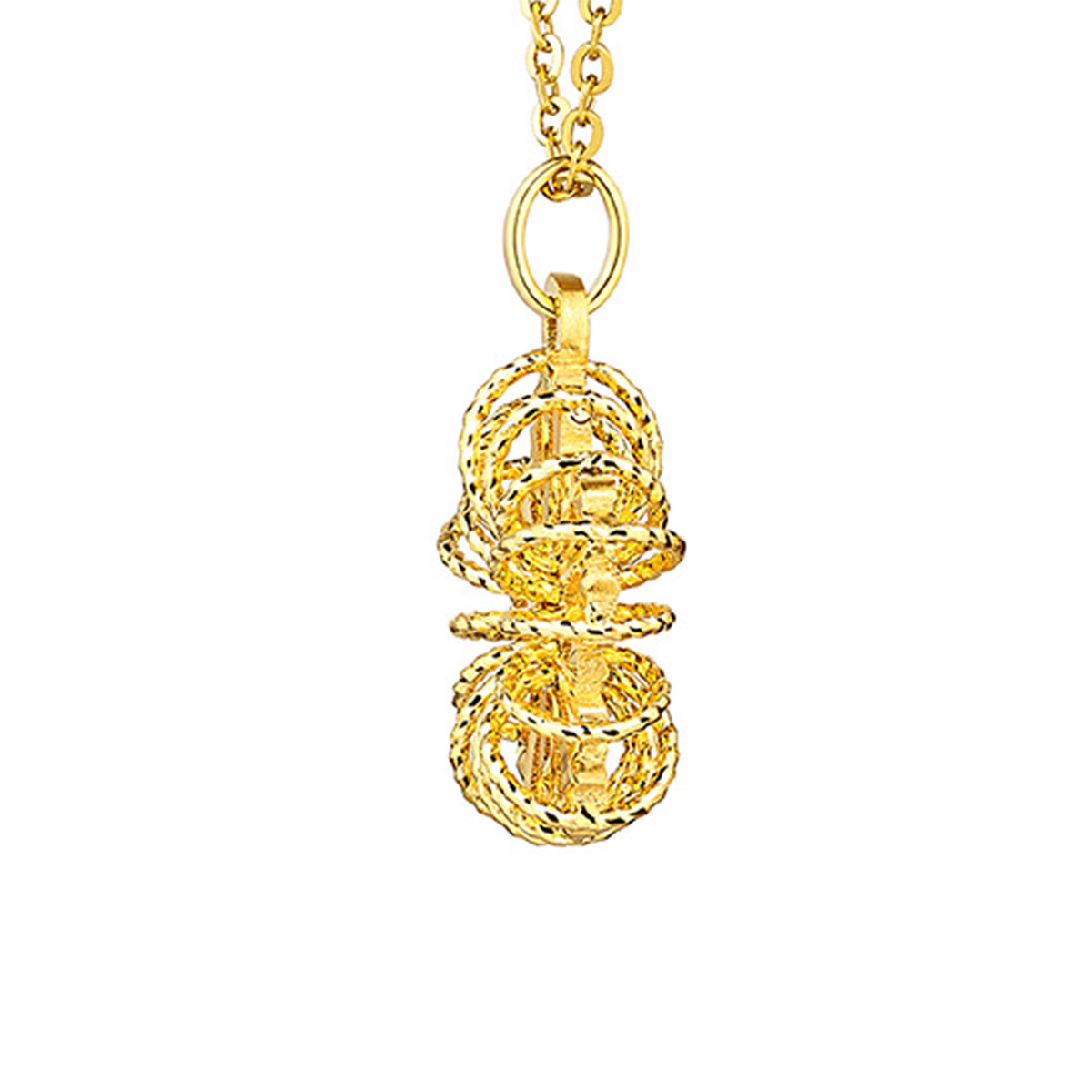 六福珠寶黃金頸鏈 - "冰‧鑽桃花"999足金頸鏈