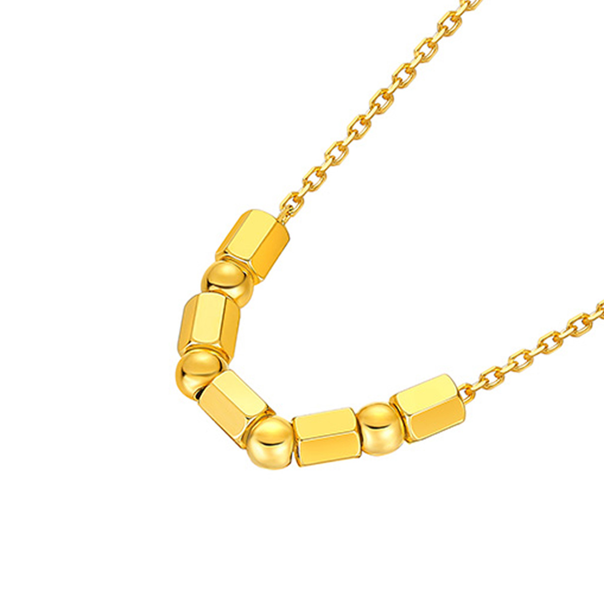 六福珠寶黃金頸鏈 - "小幸圓"990黃金頸鏈