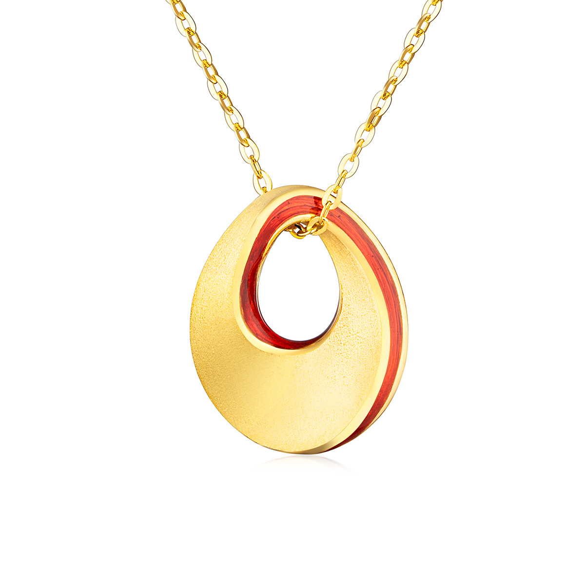 $t('六福珠寶')黃金頸鏈 - "愛無止境"999足金琺瑯頸鏈