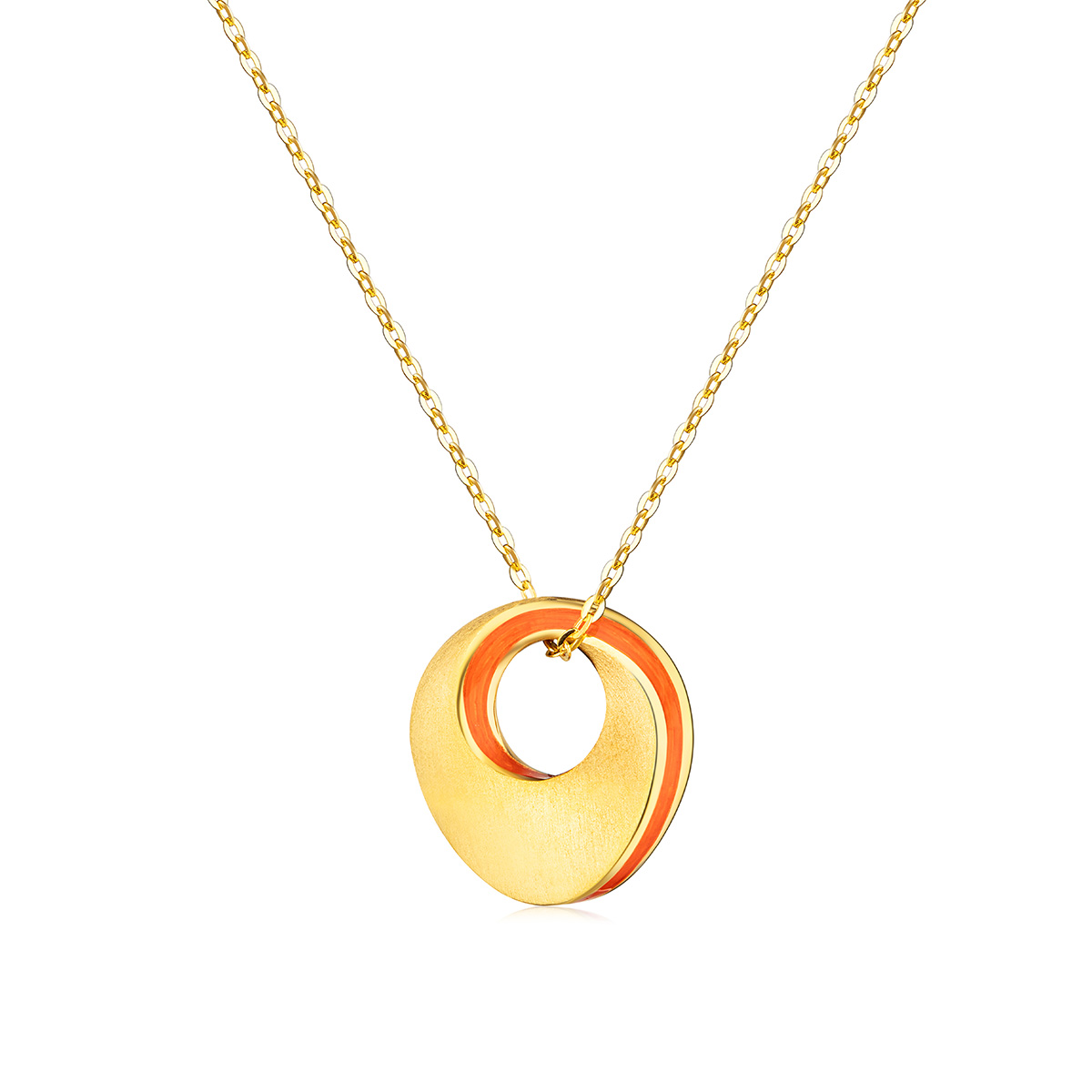 六福珠寶黃金頸鏈 - "愛•無止境"999足金琺瑯頸鏈