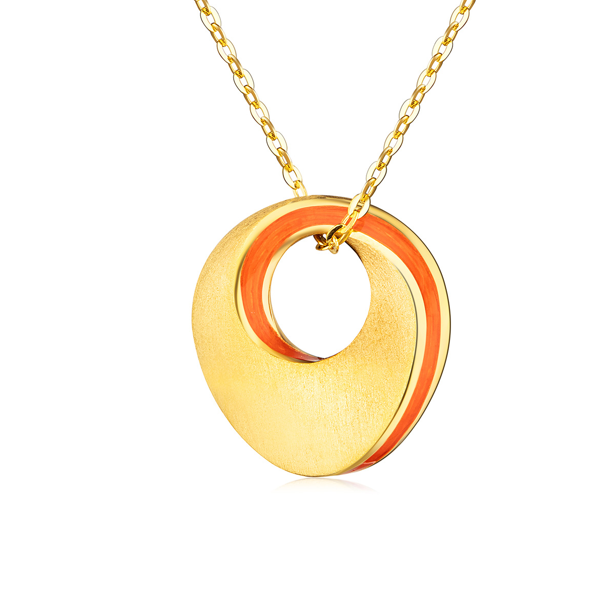 六福珠寶黃金頸鏈 - "愛•無止境"999足金琺瑯頸鏈