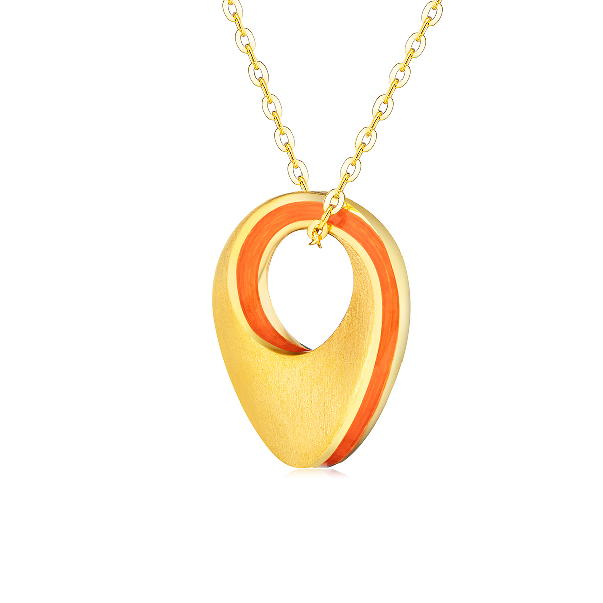 六福珠寶黃金頸鏈 - "愛•無止境"999足金琺瑯頸鏈