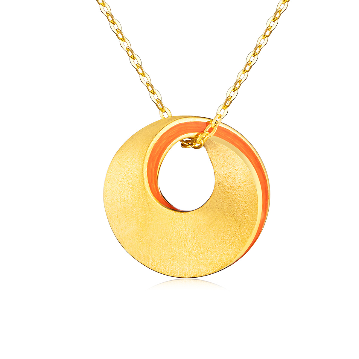 $t('六福珠寶')黃金頸鏈 - "愛•無止境"999足金琺瑯頸鏈