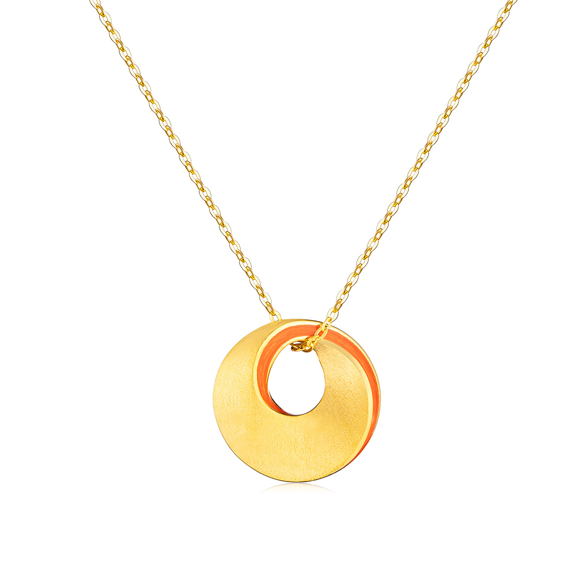 六福珠寶黃金頸鏈 - "愛•無止境"999足金琺瑯頸鏈