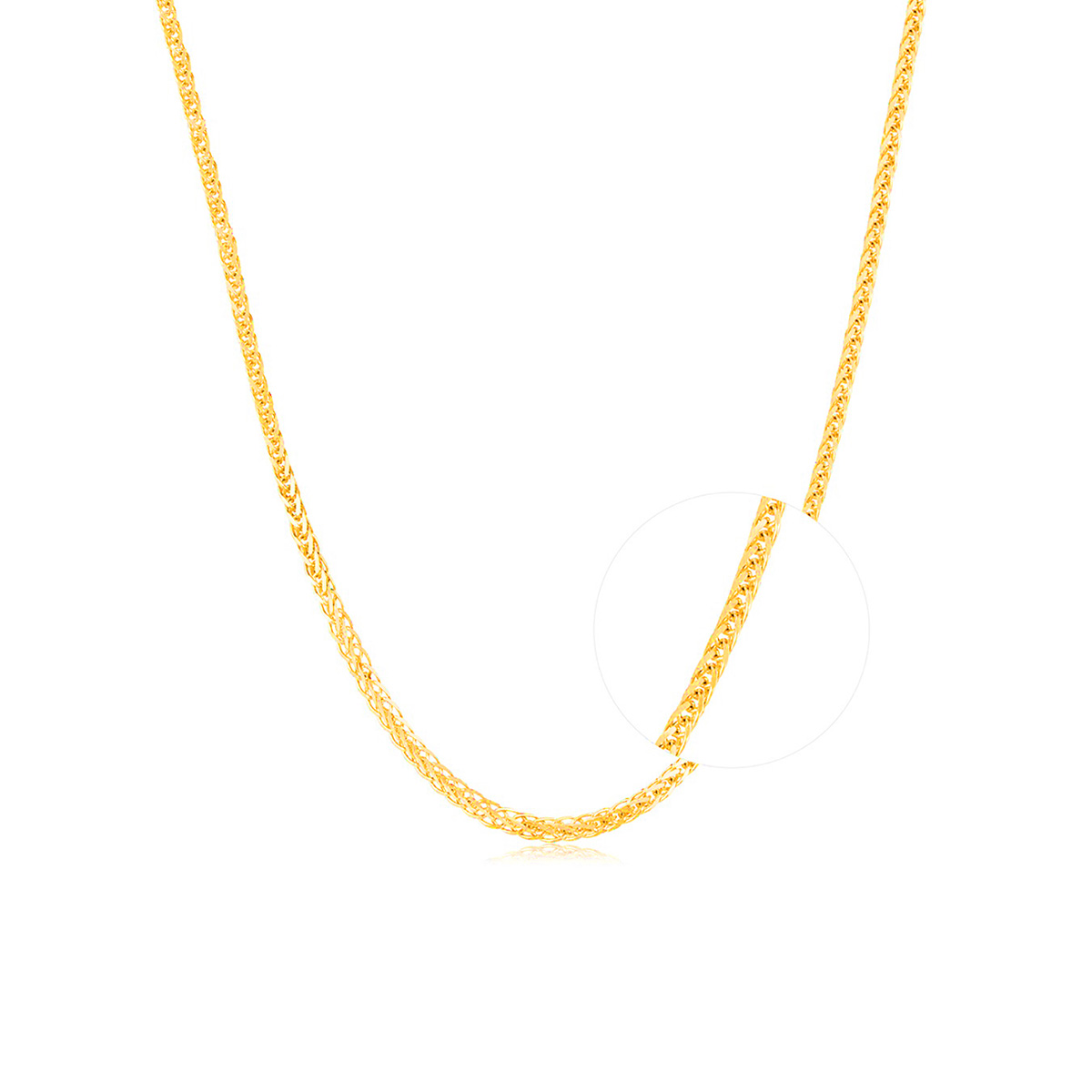 六福珠寶18K金頸鏈 - 意大利18K金簡約頸鏈–多色選擇