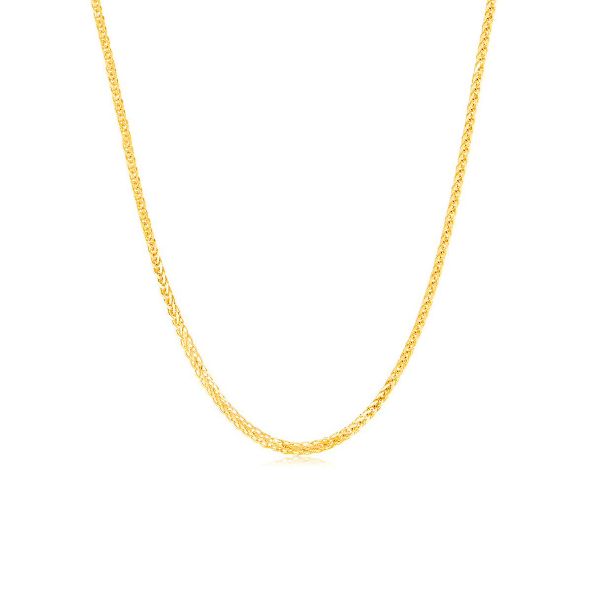 六福珠寶18K金頸鏈 - 意大利18K金簡約頸鏈–多色選擇