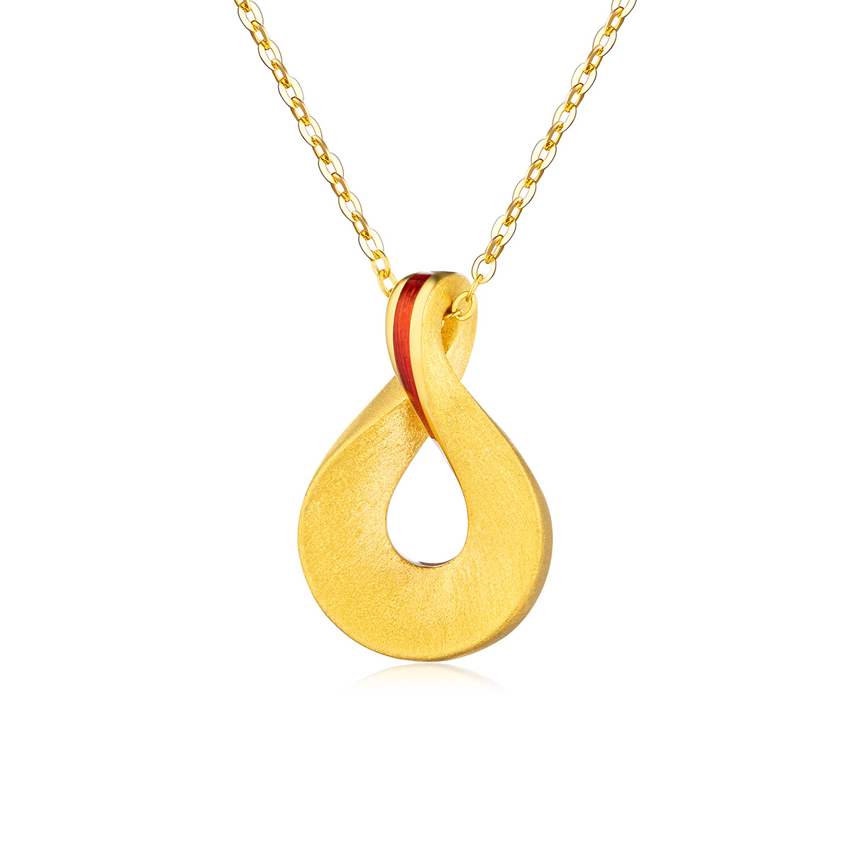 六福珠寶黃金頸鏈 - "愛•無止境"莫比烏斯環999足金頸鏈