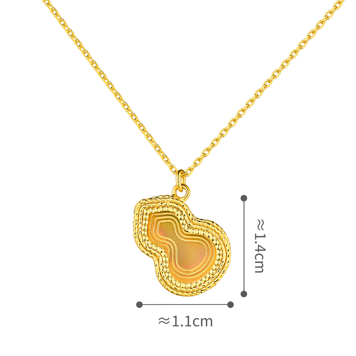 六福珠寶黃金頸鏈 - "炫彩葫蘆"990黃金頸鏈