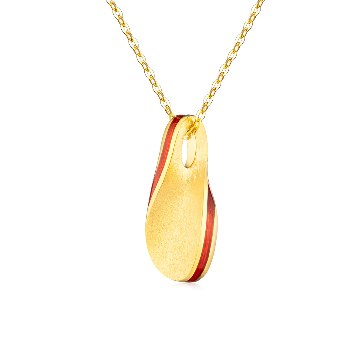 六福珠寶黃金頸鏈 - "愛•無止境"999足金琺瑯頸鏈