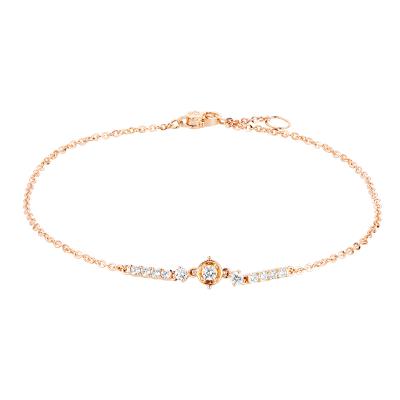 六福珠寶18K金手鏈 - “星辰之語”18K玫瑰金鑽石手鏈