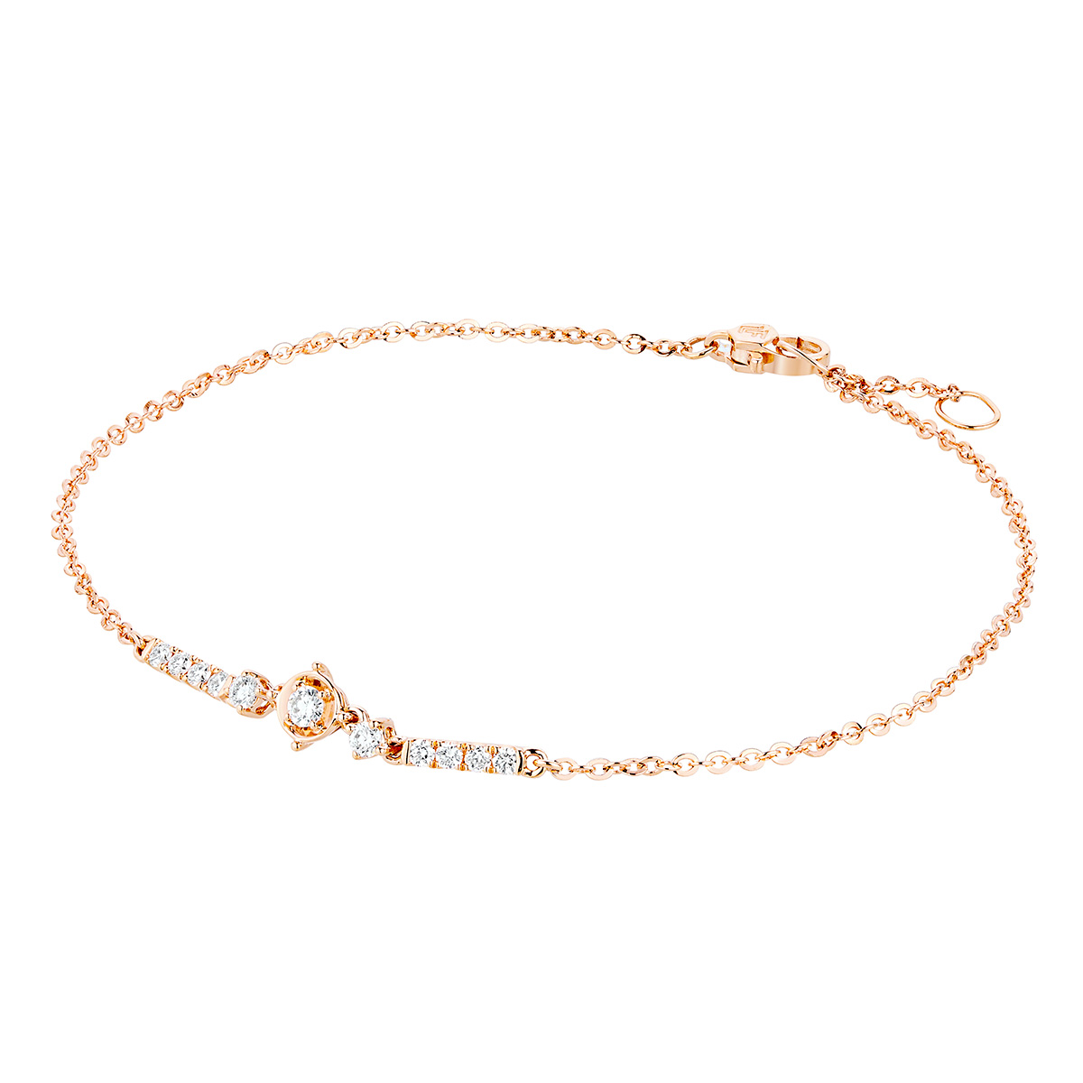 六福珠寶18K金手鏈 - “星辰之語”18K玫瑰金鑽石手鏈