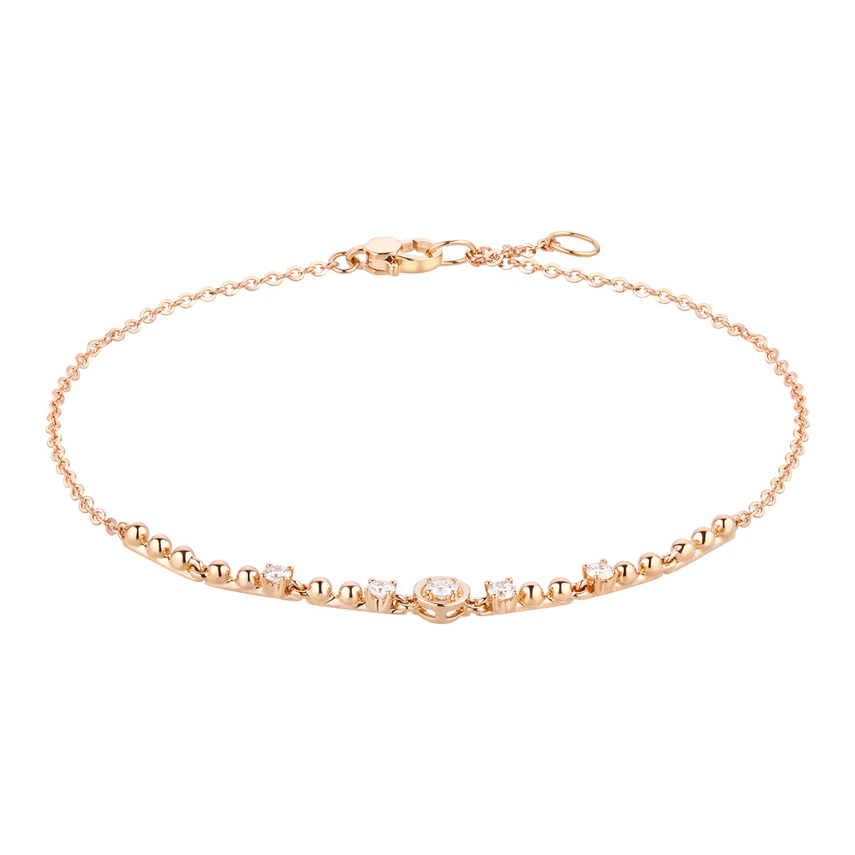 $t('六福珠寶')18K金手鏈 - “微光絮語”18K玫瑰金鑽石手鏈