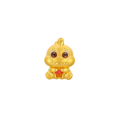 六福珠寶黃金串飾 - "奇趣萌牙-雞"十二生肖999足金串飾連手繩