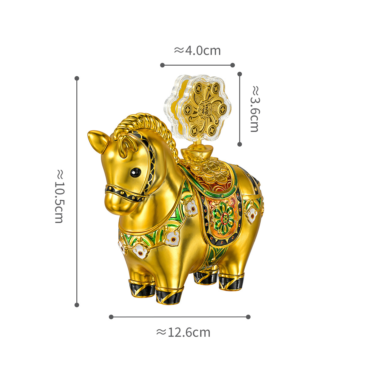 六福珠寶黃金工藝品 - “運轉墩墩馬”999.9黃金工藝品