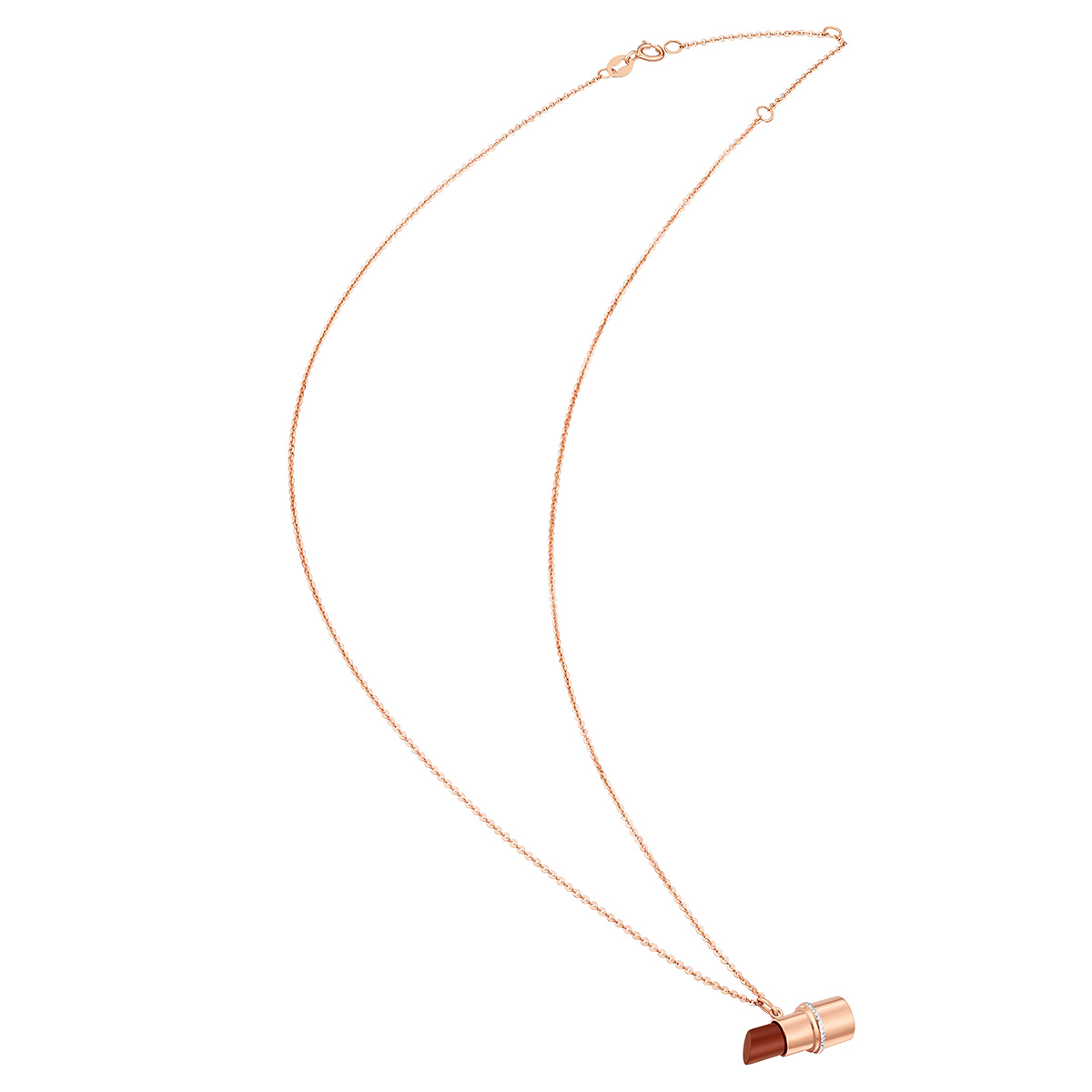 六福珠寶18K金頸鏈 - "小香唇"18K金(分色)紅玉髓頸鏈