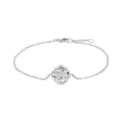 六福珠寶18K金手鏈 - “幸運星芒”18K金(白色)鑽石手鏈