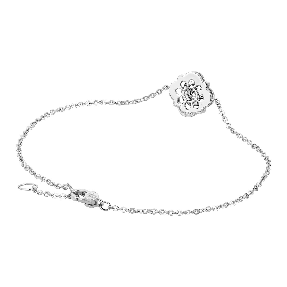 六福珠寶18K金手鏈 - “幸運星芒”18K金(白色)鑽石手鏈