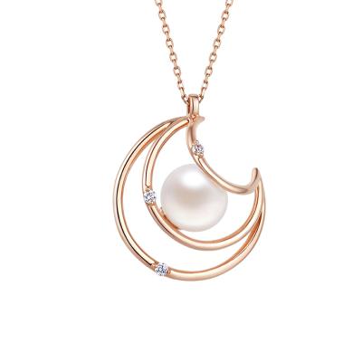 六福珠寶18K金頸鏈 - "鏈愛循環"18K玫瑰金鑽石頸鏈