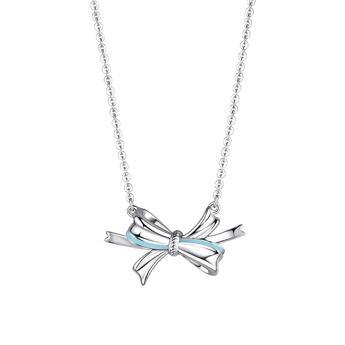 六福珠寶鉑金頸鏈 - "結•愛"950鉑金琺瑯頸鏈