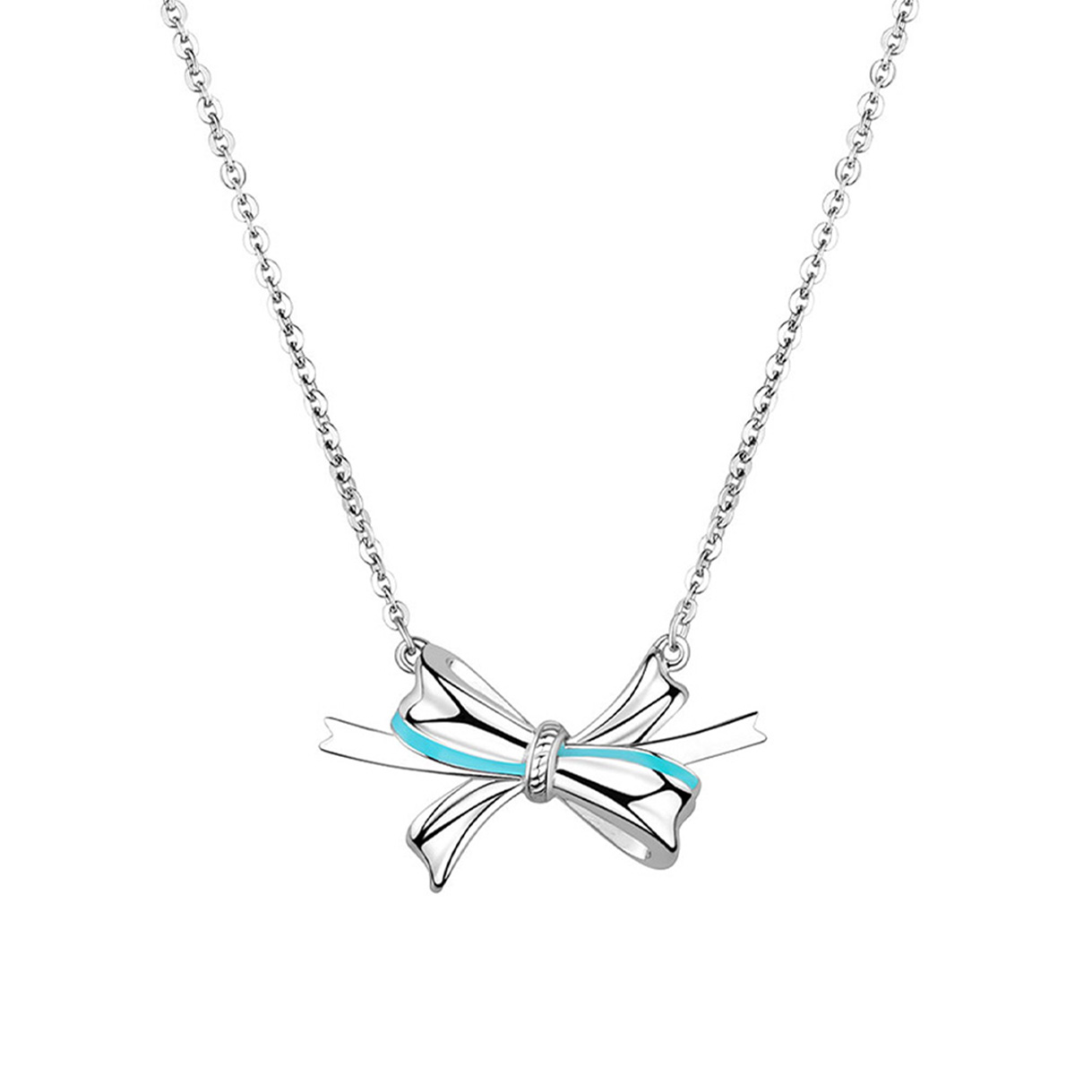 六福珠寶鉑金頸鏈 - "結•愛"950鉑金琺瑯頸鏈