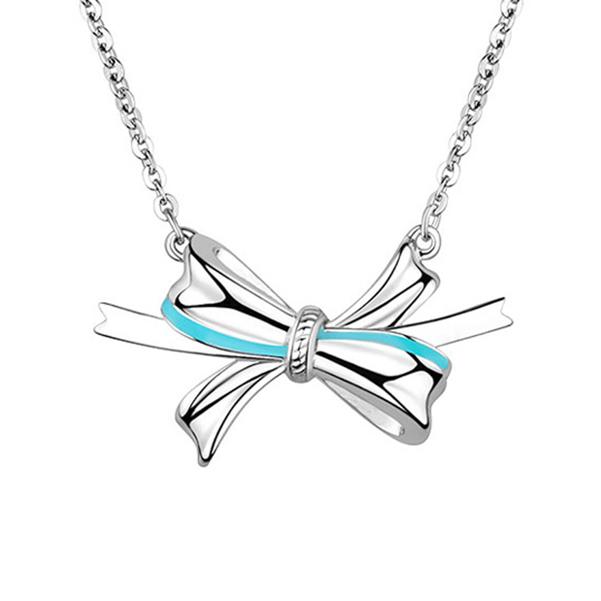 六福珠寶鉑金頸鏈 - "結•愛"950鉑金琺瑯頸鏈