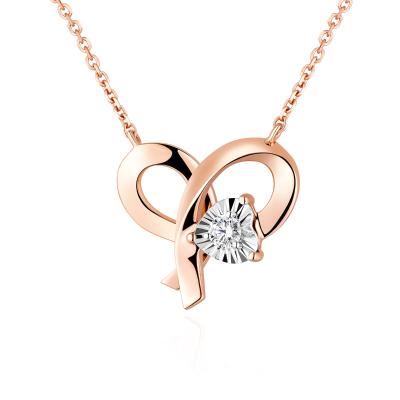 六福珠寶18K金頸鏈 - "花樣百變"18K金(分色)鑽石頸鏈 – 一款多戴