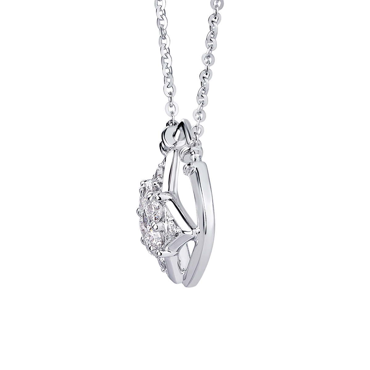 六福珠寶18K金頸鏈 - "閃亮星鑽"18K金(白色)鑽石頸鏈