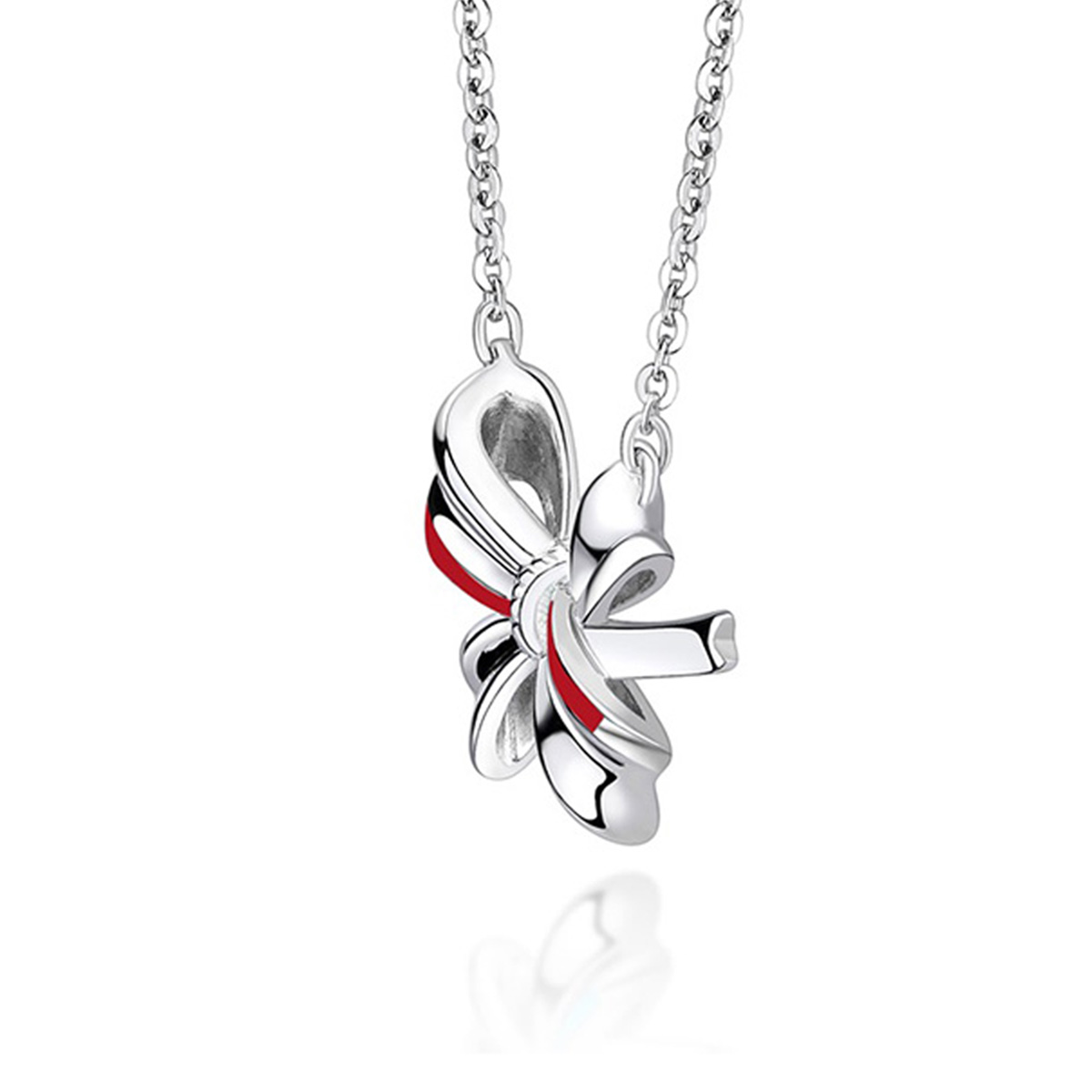 六福珠寶鉑金頸鏈 - "結•愛"950鉑金琺瑯頸鏈