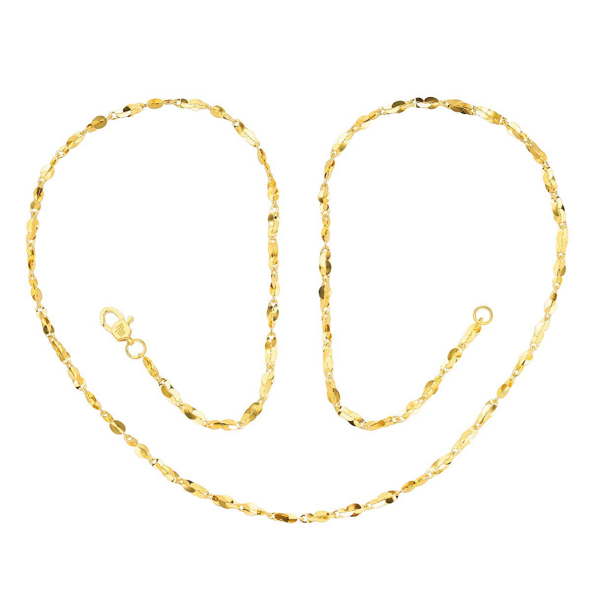 六福珠寶黃金頸鏈 - "繁星素鏈"999足金頸鏈