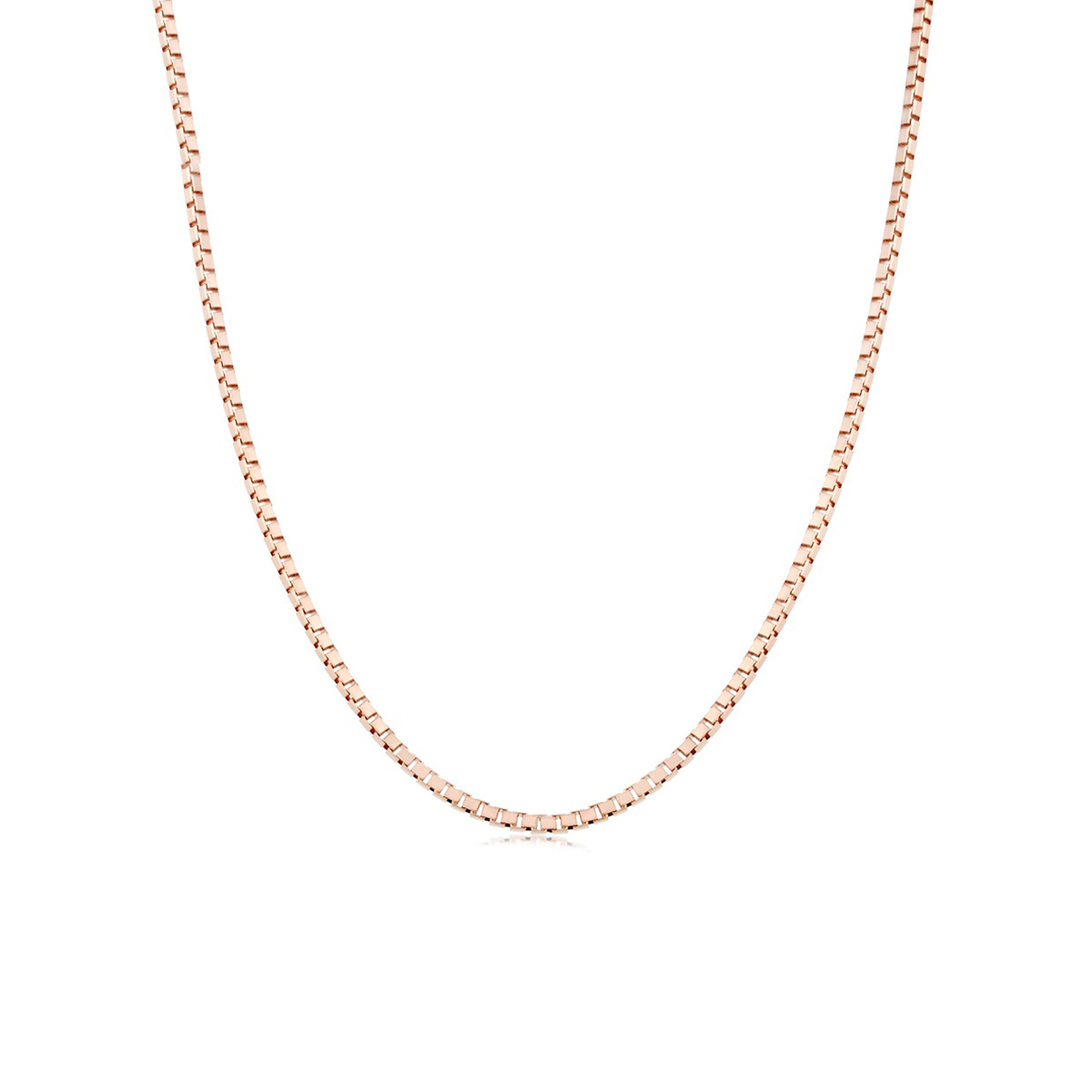 六福珠寶18K金頸鏈 - 意大利18K玫瑰金簡約頸鏈