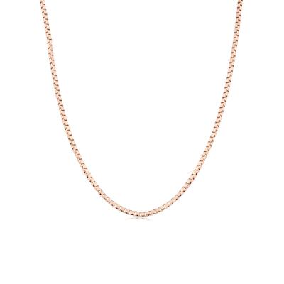 六福珠寶18K金頸鏈 - 意大利18K玫瑰金簡約頸鏈