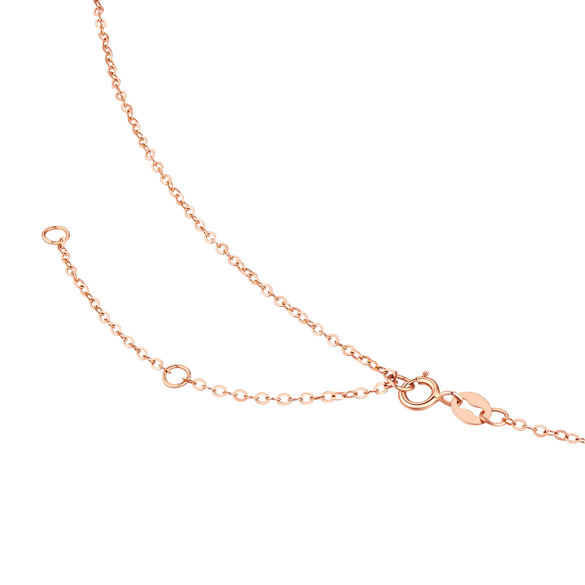 六福珠寶18K金頸鏈 - "小魔方"18K玫瑰金琺瑯頸鏈