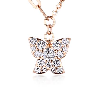 六福珠寶undefined - 蝴蝶造型18K金鑽石頸鏈–多色選擇
