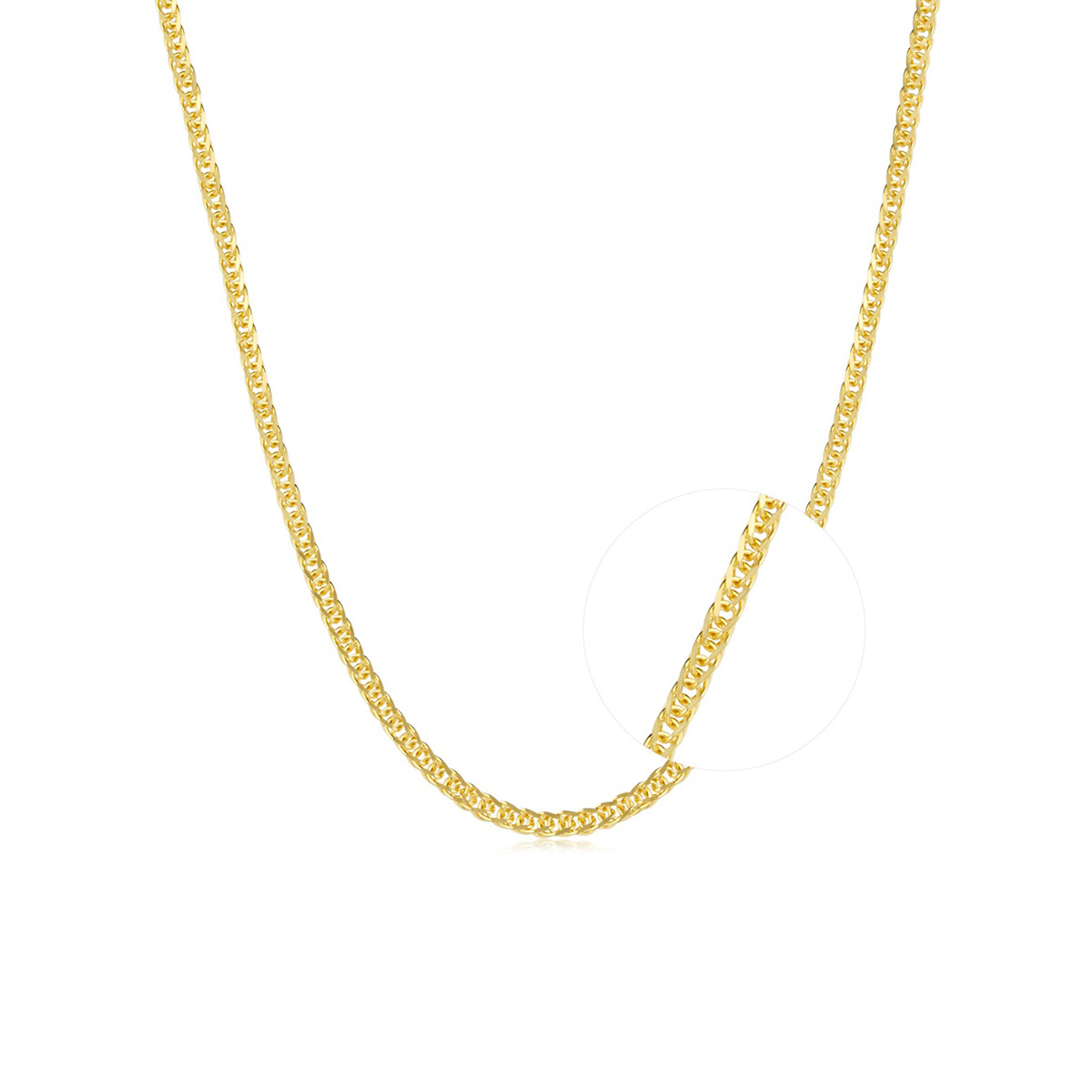 六福珠寶18K金頸鏈 - 意大利18K金(黃色)簡約頸鏈