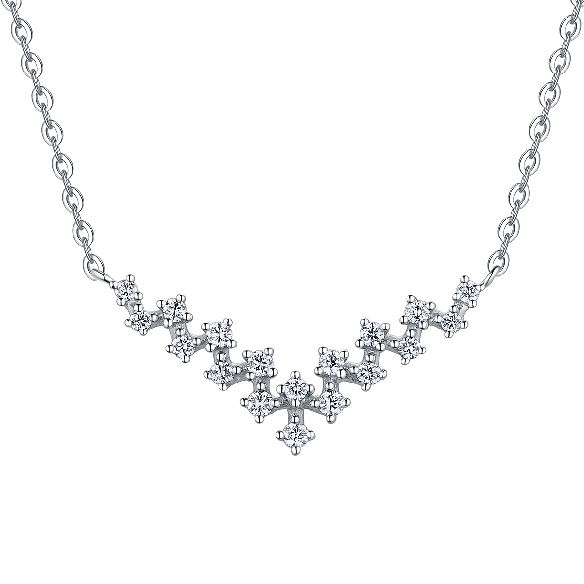 $t('六福珠寶')18K金頸鏈 - “絢麗星河”18K金(白色)鑽石頸鏈