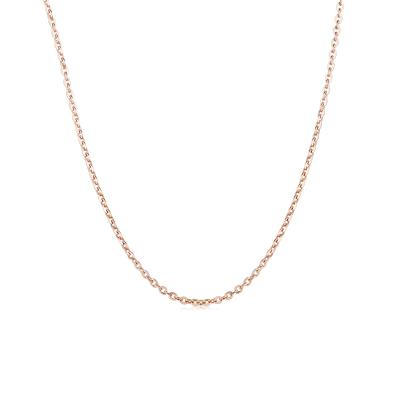 六福珠寶18K金頸鏈 - 意大利18K玫瑰金簡約頸鏈