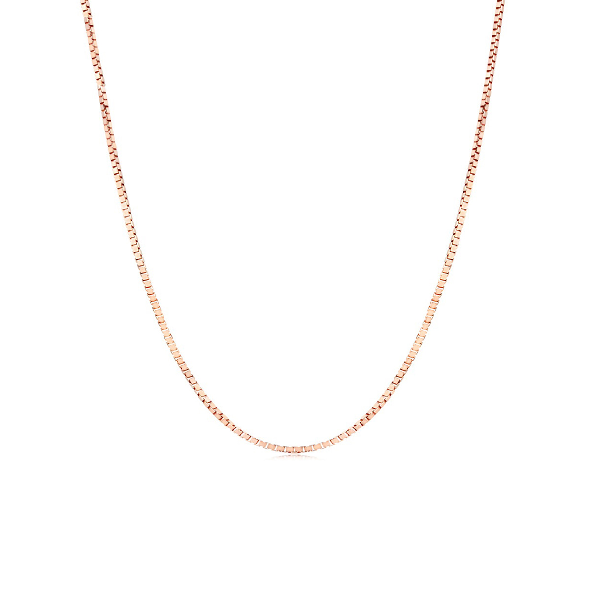 六福珠寶18K金頸鏈 - 意大利18K玫瑰金簡約頸鏈