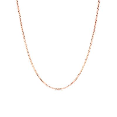 六福珠寶18K金頸鏈 - 意大利18K玫瑰金簡約頸鏈
