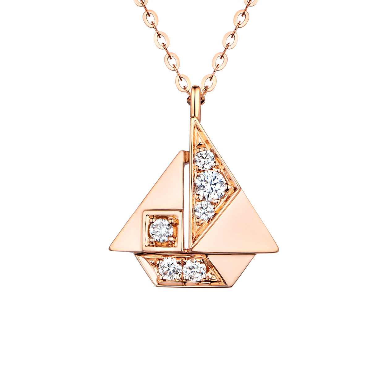 $t('六福珠寶')18K金頸鏈 - "小玩意"18K玫瑰金鑽石頸鏈