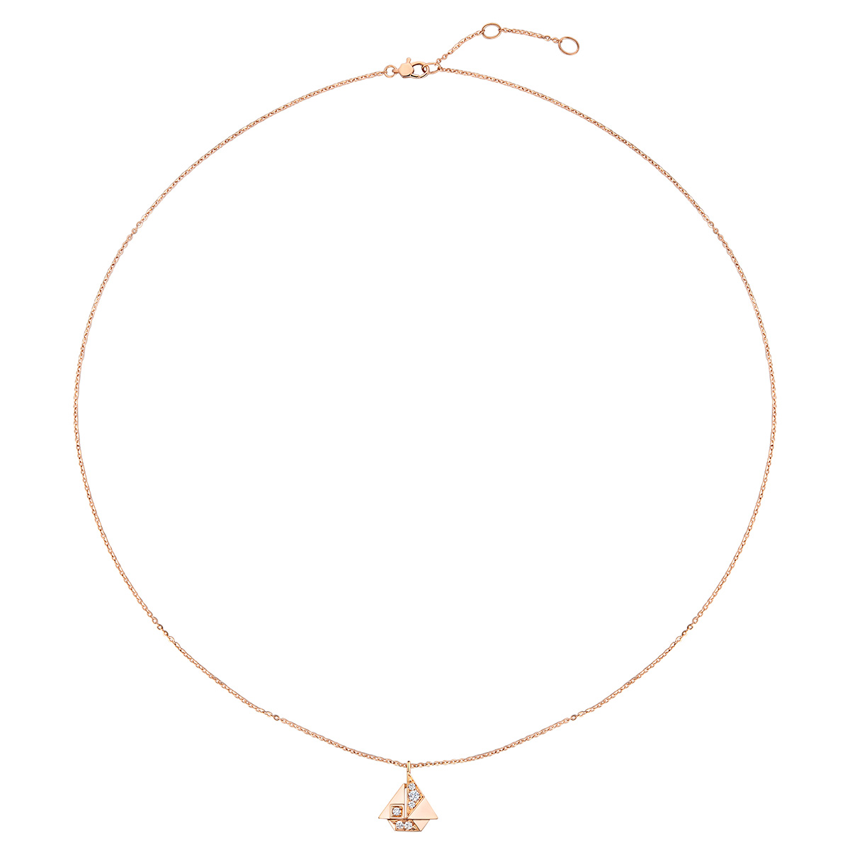 六福珠寶18K金頸鏈 - "小玩意"18K玫瑰金鑽石頸鏈