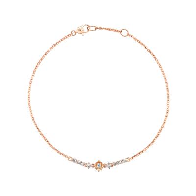 六福珠寶18K金手鏈 - “星辰之語”18K玫瑰金鑽石手鏈