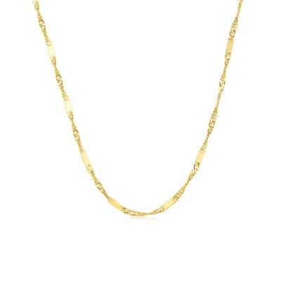 六福珠寶18K金頸鏈 - 意大利18K金(黃色)簡約頸鏈