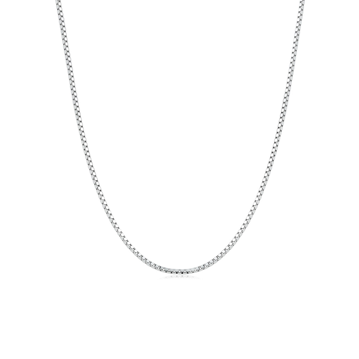 $t('六福珠寶')18K金頸鏈 - 意大利18K金(白色)簡約頸鏈