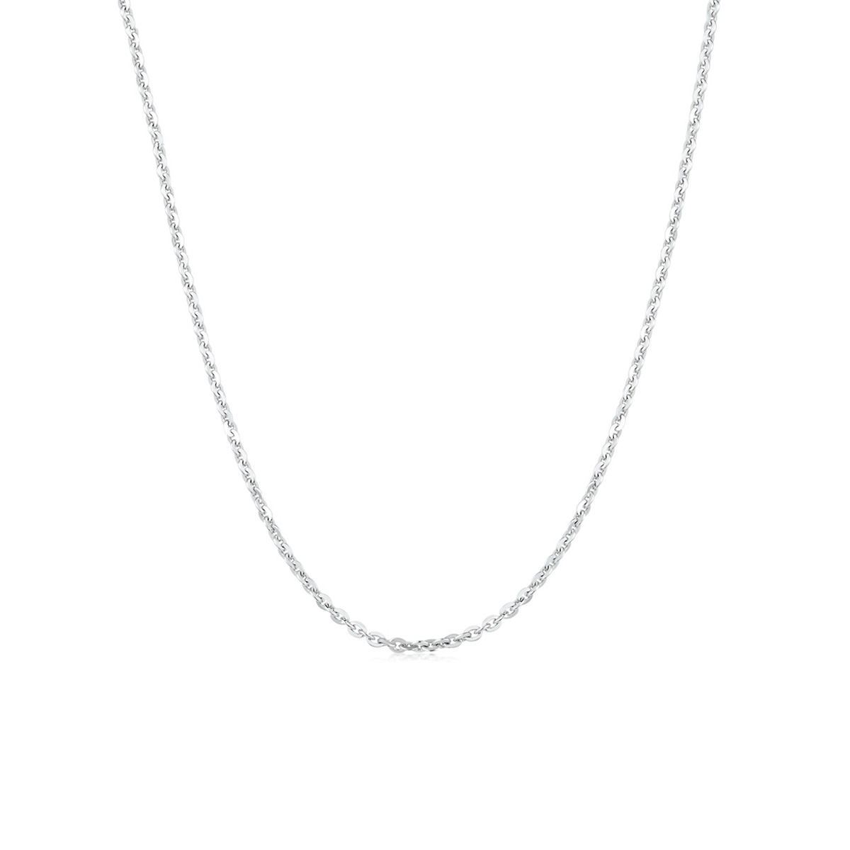 $t('六福珠寶')18K金頸鏈 - 意大利18K金(白色)簡約頸鏈