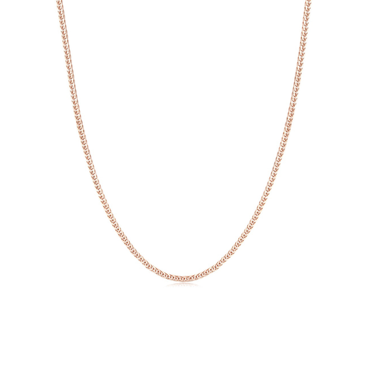 六福珠寶18K金頸鏈 - 意大利18K玫瑰金簡約頸鏈