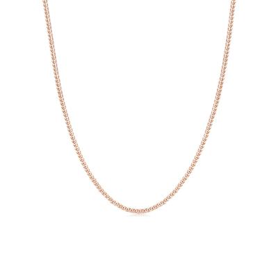六福珠寶18K金頸鏈 - 意大利18K玫瑰金簡約頸鏈