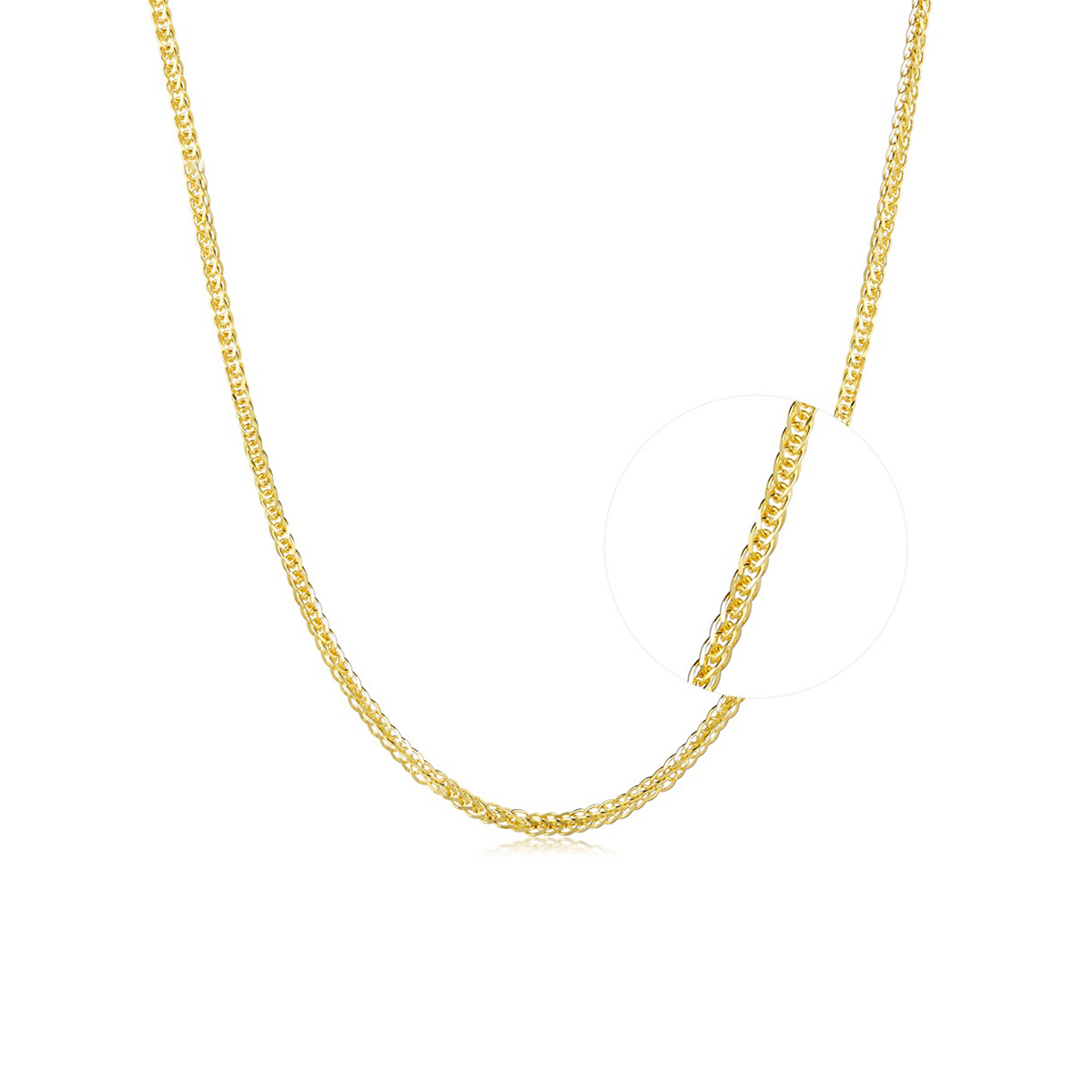 六福珠寶18K金頸鏈 - 意大利18K金(黃色)簡約頸鏈